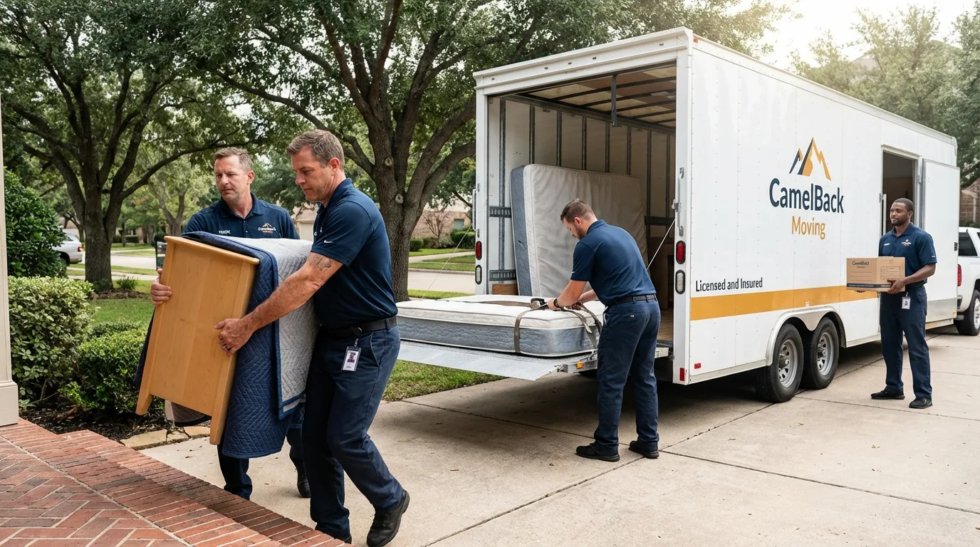 Crew loading residential truck for cross-state move from Ambler, PA